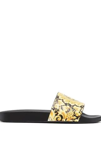 Versace шлепанцы с принтом Barocco