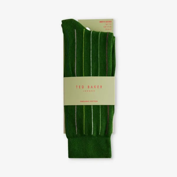Носки из эластичного хлопка sokkthr с вышивкой в полоску Ted Baker, зеленый