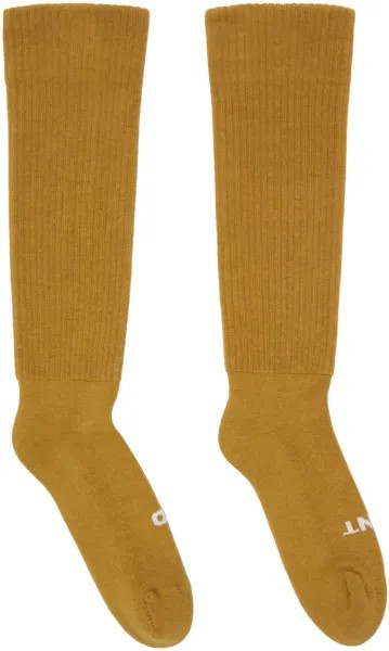 Желтые носки с надписью 
