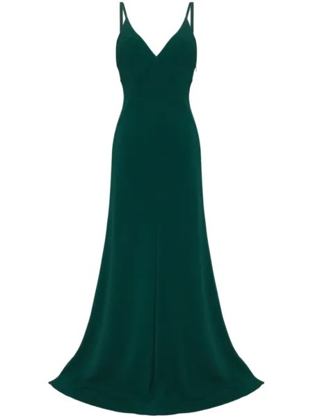 Jenny Packham платье Lola с V-образным вырезом, зеленый