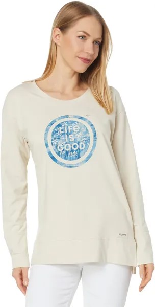 Пуловер Life is Good Fine Daisy Coin Crusher-FlexTunic, цвет Putty White