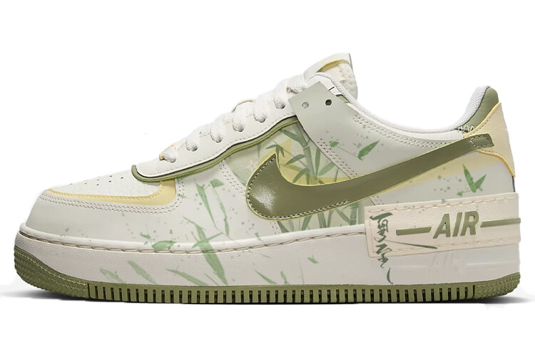 Кроссовки Nike Air Force 1 Skateboarding Shoes Women's Low-top White/green, зеленый