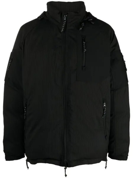 Comme des Garçons Homme полосатая куртка на молнии с капюшоном, черный