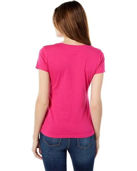 Футболка U.S. POLO ASSN. 1890 Logo V-Neck Tee, цвет Caribbean Pink