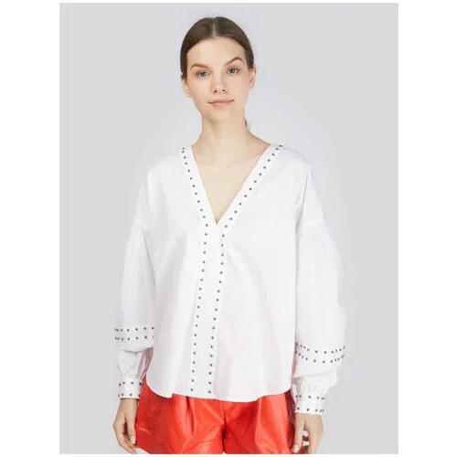 Блуза с V-образным вырезом и декором из бусин TWINSET RU 46 / EU 40 / M