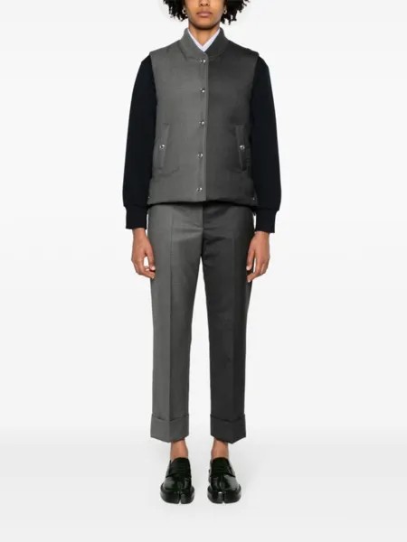 Thom Browne зауженные шерстяные брюки, серый