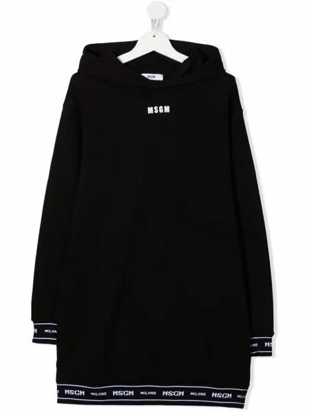 MSGM Kids платье-худи с логотипом