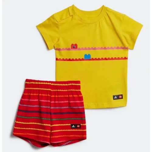 Костюм adidas, размер 98, желтый, красный