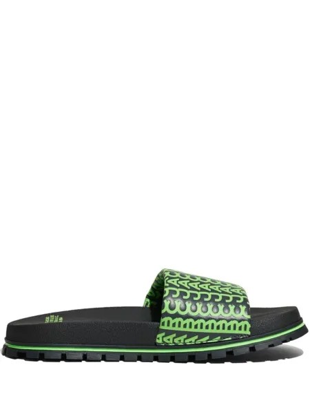 Marc Jacobs шлепанцы The Slide с тисненым логотипом, зеленый