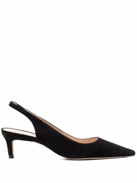 Stuart Weitzman туфли Stuart 60 с заостренным носком и ремешком на пятке, черный