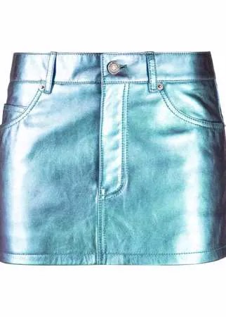 Saint Laurent юбка мини с переливчатым эффектом