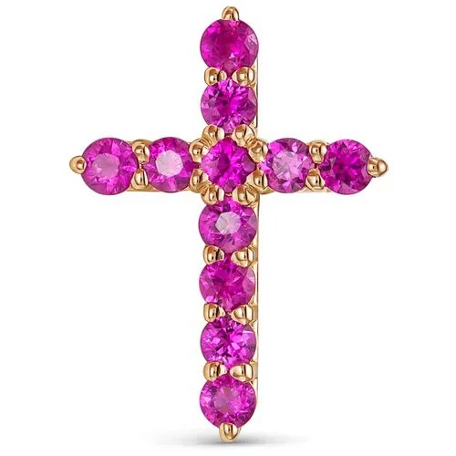 Подвеска Vesna jewelry, красное золото, 585 проба, родирование, рубин