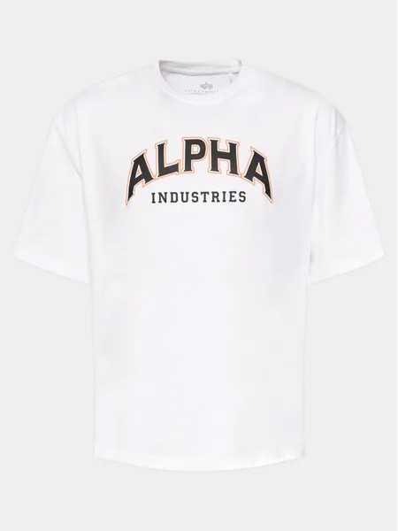 Футболка свободного кроя Alpha Industries, белый