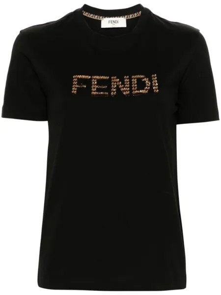 FENDI футболка с логотипом, черный
