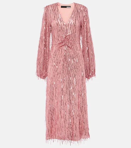 Платье миди с пайетками Rotate Birger Christensen, розовый
