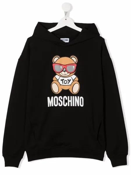 Moschino Kids teddy-print pullover hoodie