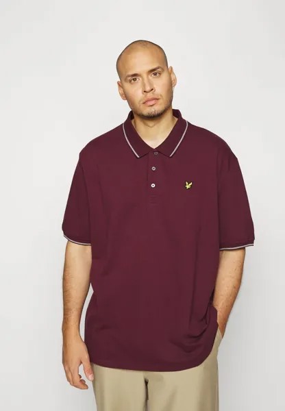 Рубашка-поло Plus Tipped Lyle & Scott, бордовый/средне-серый меланж
