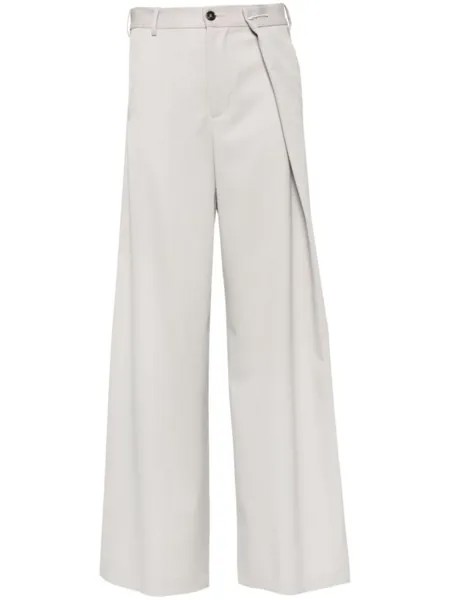 MM6 Maison Margiela широкие брюки строгого кроя, нейтральный цвет