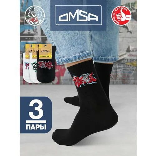 Носки Omsa, комплект, 3 пары, 3 уп., размер 39-41, мультиколор