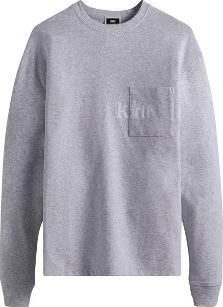 Лонгслив Kith Long-Sleeve Quinn Tee 'Light Heather Grey', серый