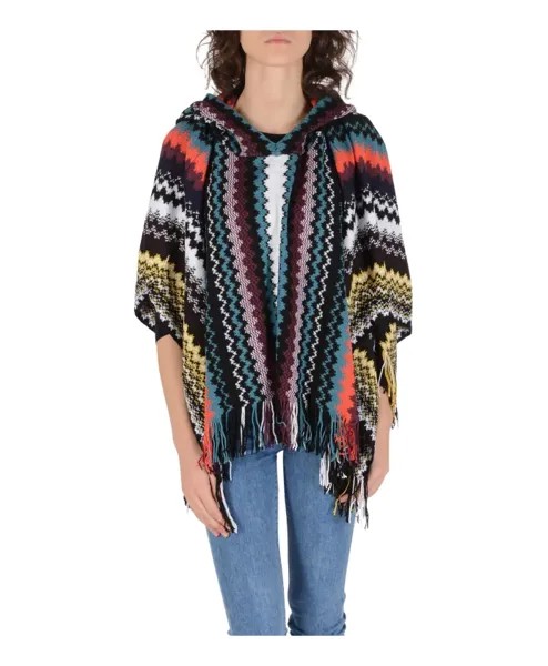 Пончо из шерсти и хлопка Missoni, мультиколор