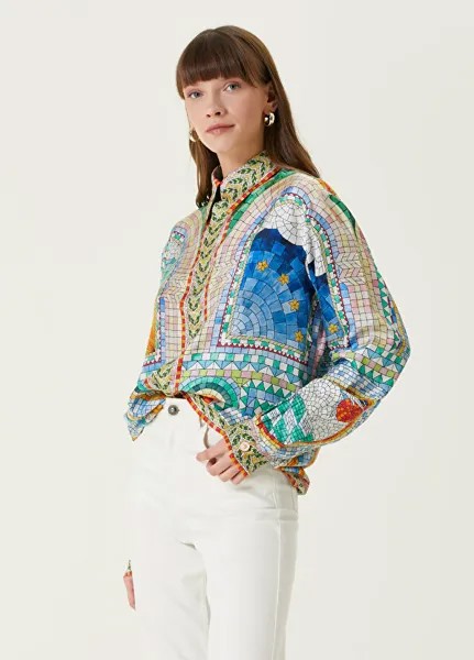 Шелковая рубашка с мозаичным узором Casablanca