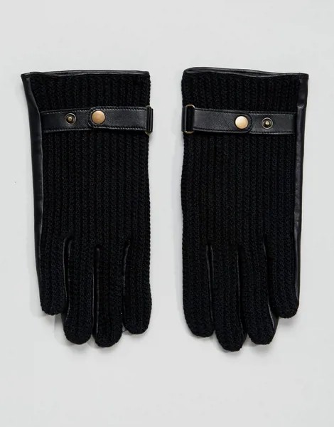 Черные кожаные автомобильные перчатки ASOS-Черный