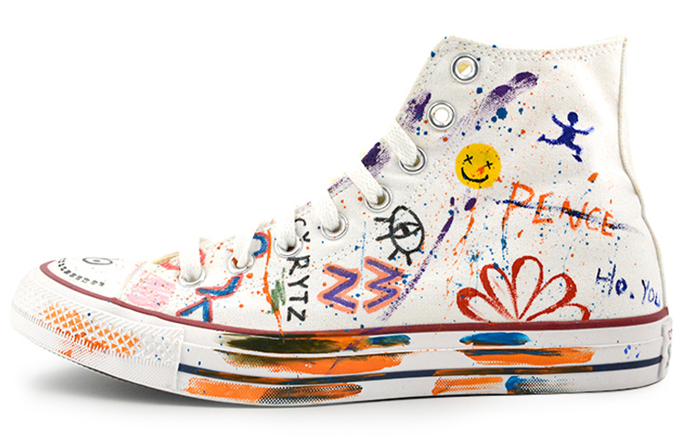 Chuck Taylor All Star Canvas Shoes Unisex High-top White/Orange/Blue Converse