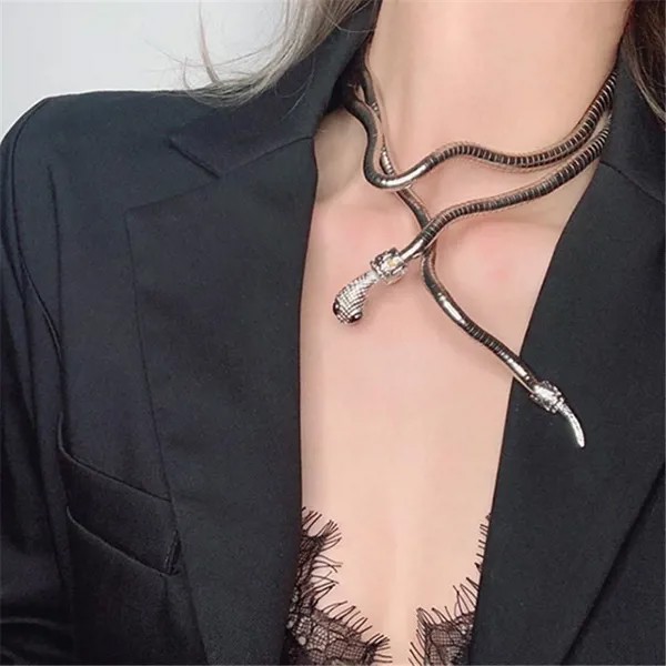 Мода Панк Хип-Хоп Металл Adjust At Will Gold Color Snake Многофункциональное ожерелье для женщин Праздничная вечеринка Ювелирные изделия