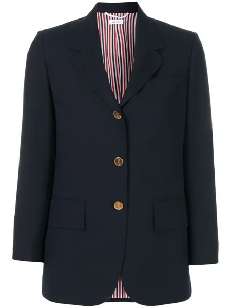Thom Browne однобортный пиджак с широкими лацканами, синий