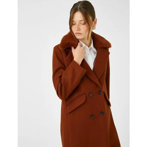 Пальто KOTON, размер 40, коричневый