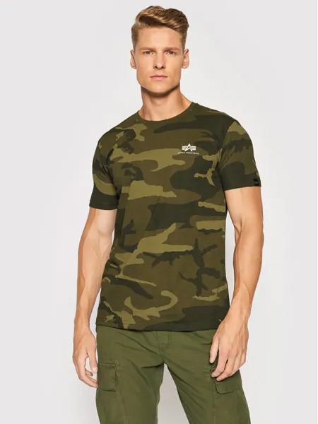 Футболка стандартного кроя Alpha Industries, зеленый
