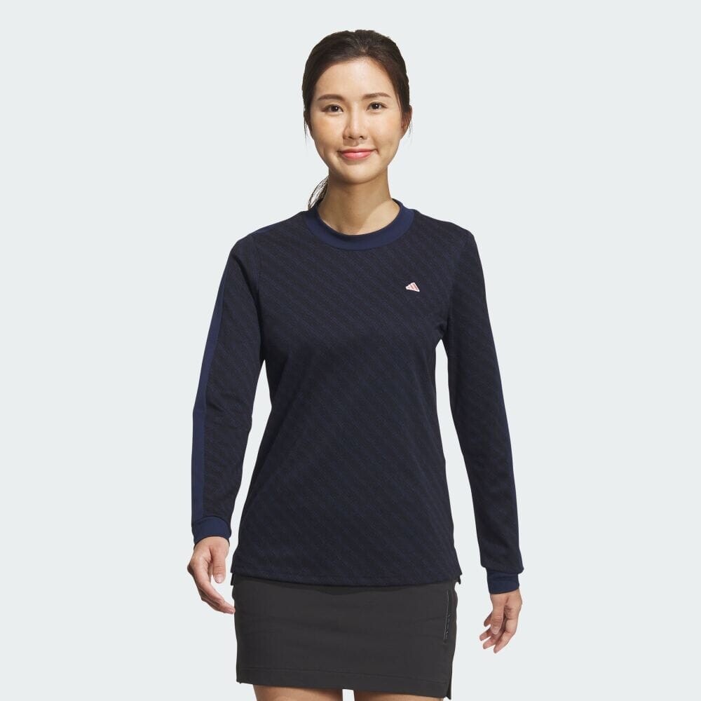 Поло Adidas Monogram mock neck long sleeve shirt, черный