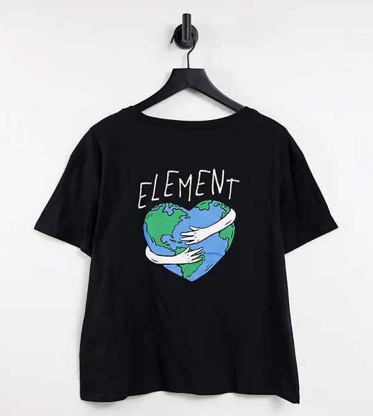 Черная футболка с принтом на спине Element Raven – эксклюзивно для ASOS-Черный