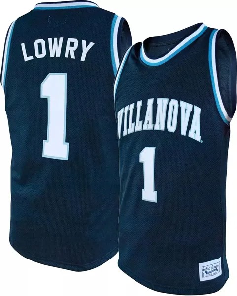 Мужская Retro Brand Баскетбольная майка Villanova Wildcats Kyle Lowry #1 темно-синего цвета