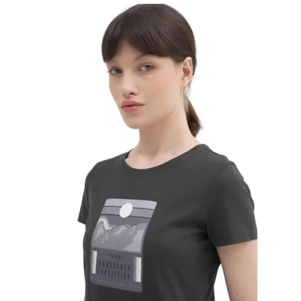 4F Женская футболка для гимнастики из 100 % хлопка с круглым вырезом. Серый