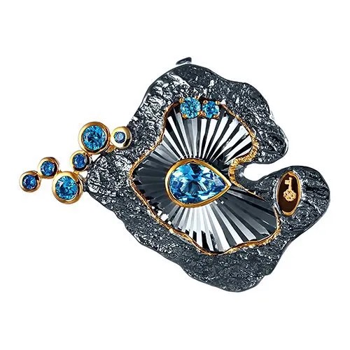 Брошь ELEMENT47, серебро, 925 проба