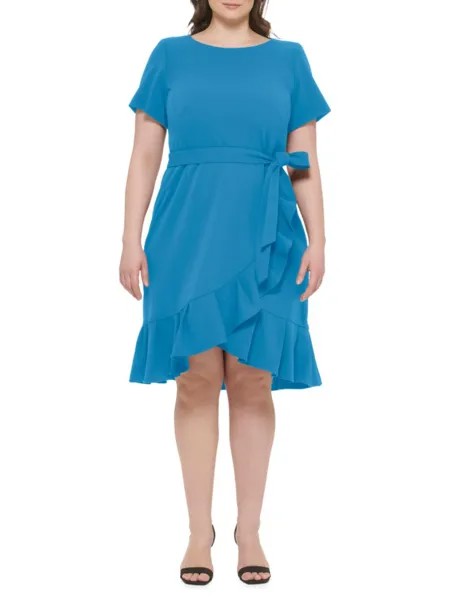 Платье-тюльпан из крепа Scuba с поясом и поясом Calvin Klein, цвет Aubergine