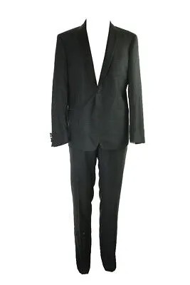 Calvin Klein Black Shadow Grid Shawl Collar 2Pc Slim Fit Tuxed 42S-35W