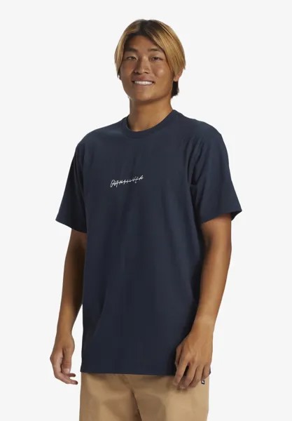 Футболка с принтом RUSHED LOGO DNA Quiksilver, цвет dark navy