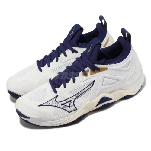 Mizuno Wave Momentum 3 Белый Темно-синий Черный Мужская волейбольная спортивная обувь V1GA2312-43