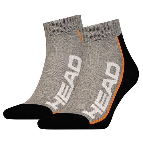 Носки спортивные Head Socks Stripe Tennis Quarter x2 Gray/Black 811509-GRB, 43/46