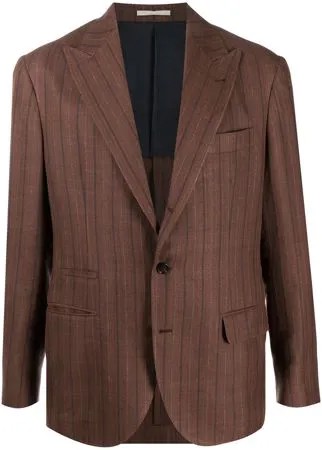 Brunello Cucinelli полосатый пиджак узкого кроя