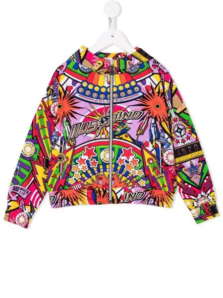 Moschino Kids all-over graphic bomber jacket