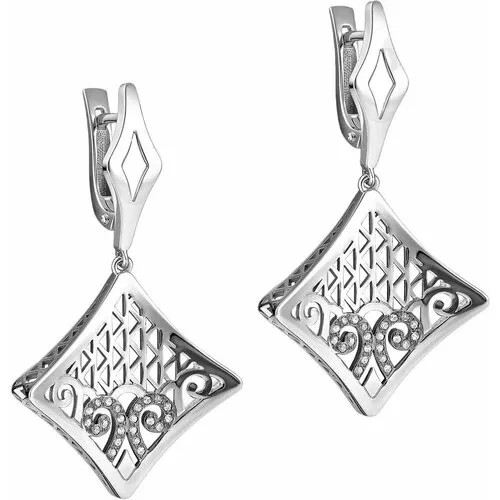 Серьги KABAROVSKY, белое золото, 585 проба