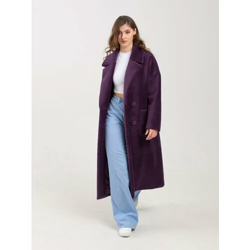 Пальто, размер 42, фиолетовый
