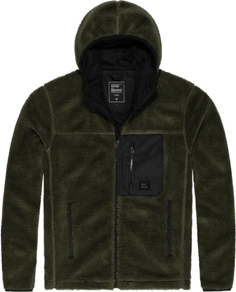 Куртка Vintage Industries Dustin Sherpa Fleece, оливковая
