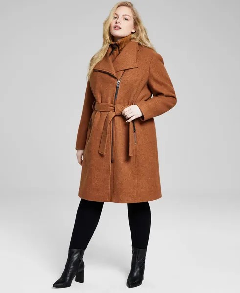 Женское асимметричное пальто с запахом больших размеров с поясом Calvin Klein