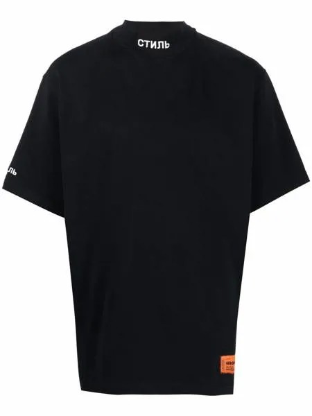 Heron Preston футболка с высоким воротником и принтом 'Стиль'