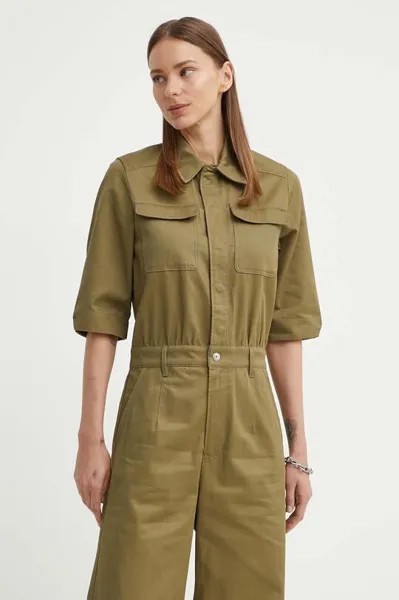 Хлопковый комбинезон G-Star Raw, зеленый